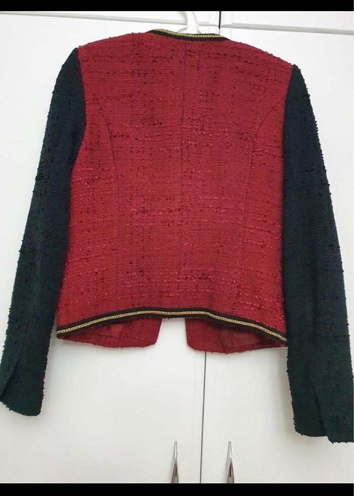 Mango Bordo Tüvit Blazer Ceket - Görsel 3