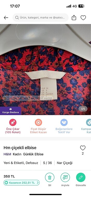H&M H&m turuncu elbise