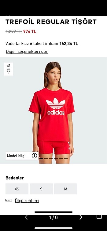 Orijinal adidas kırmızı tişört