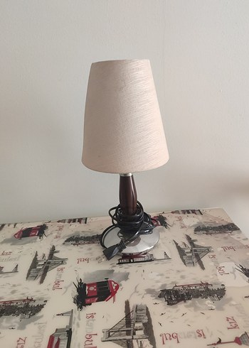 Bej Kumaş Abajur Masa Lambası