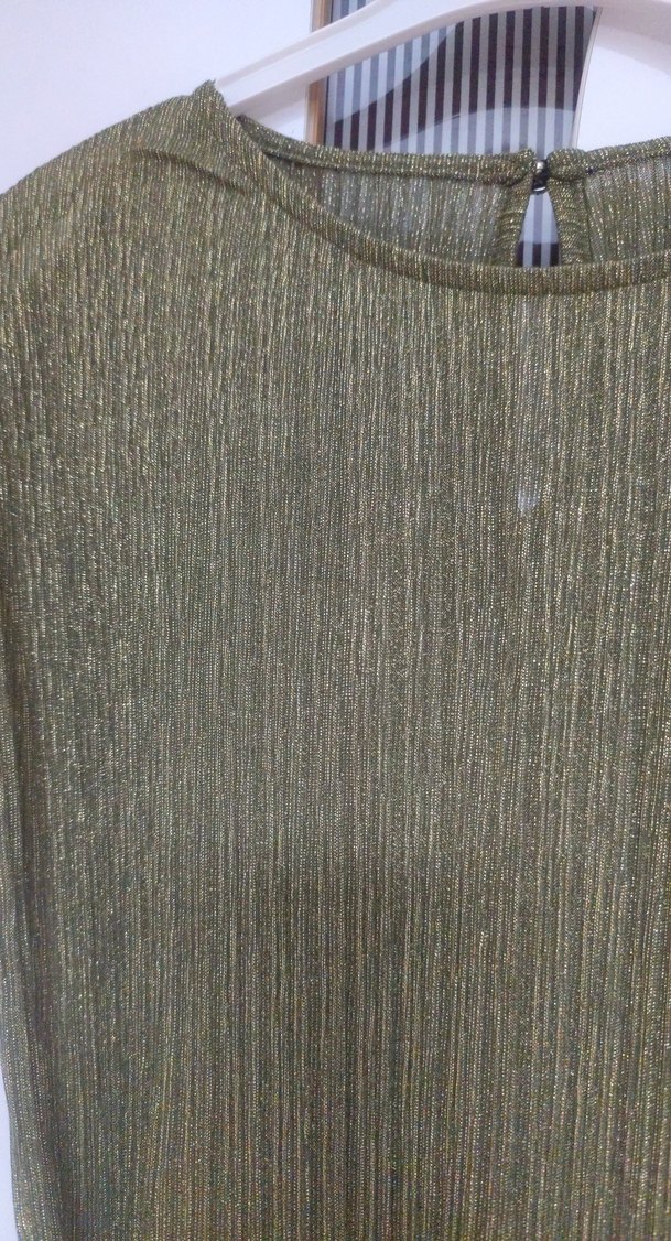 Haki  Piliseli Uzun Kolsuz Elbise - Görsel 5