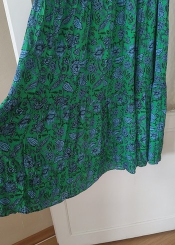 Yeşil Bohem Uzun Askısız Elbise - Görsel 5