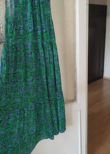 Yeşil Bohem Uzun Askısız Elbise - Görsel 6