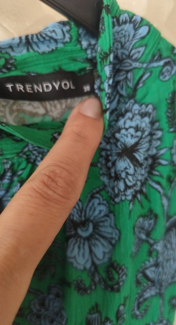 Yeşil Bohem Uzun Askısız Elbise - Görsel 3