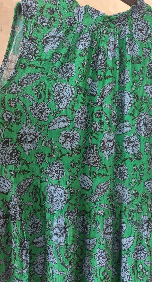 Yeşil Bohem Uzun Askısız Elbise - Görsel 2