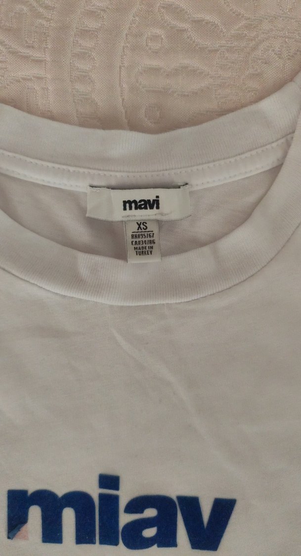 Beyaz miav Baskılı Kadın Tişört - Görsel 2