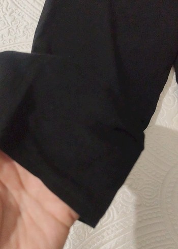 Siyah Kadın Rahat Kesim Midi Kumaş Pantolon - Görsel 6