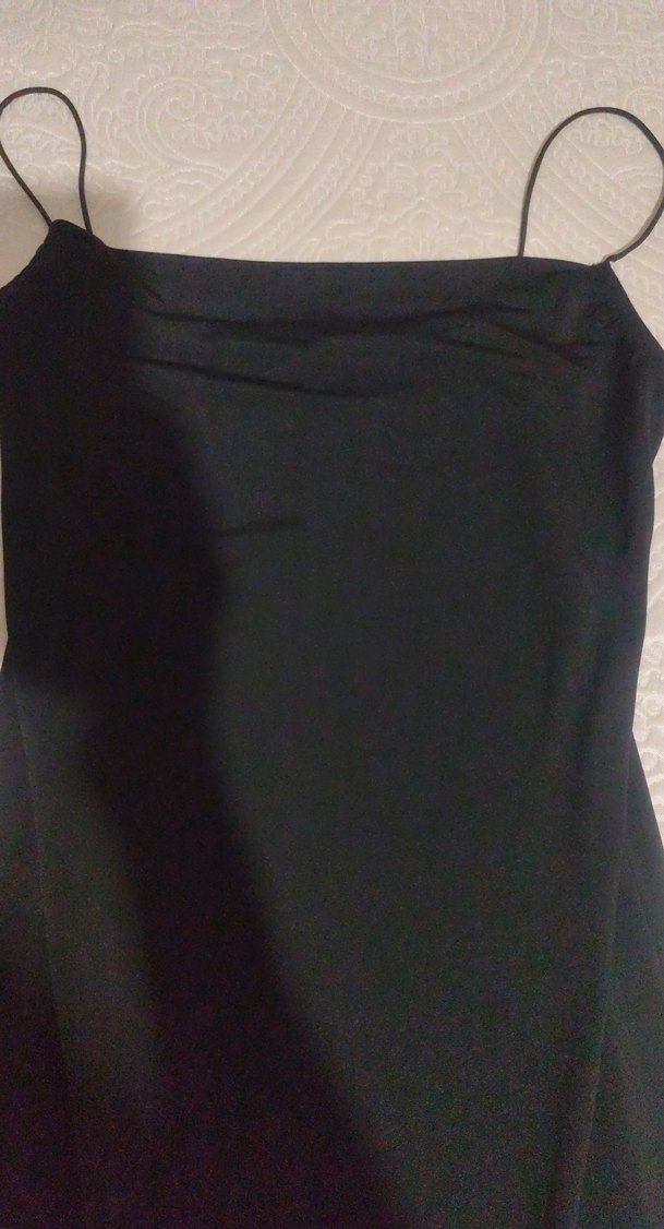 Siyah Straplez Midi Kadın Elbise - Görsel 2