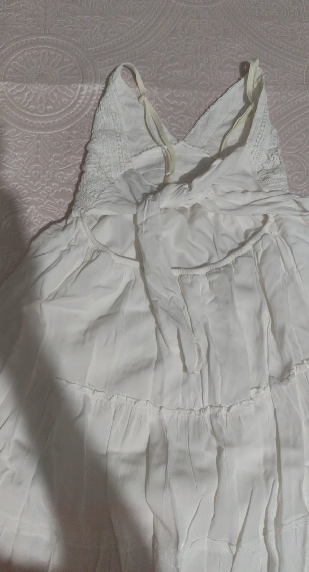 Nakışlı Beyaz Bohem Midi Elbise - Görsel 4