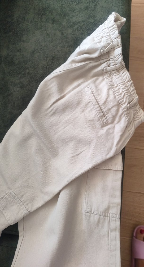 Bej Kadın Rahat Kesim Midi Kumaş Pantolon - Görsel 5