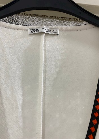 Nakışlı V Yaka Beyaz Elbise - Görsel 2