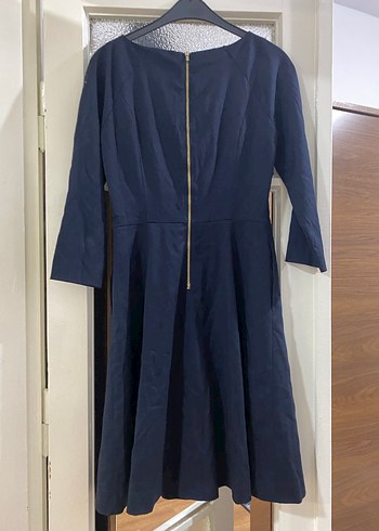 Lacivert Midi Kadın Ofis Elbisesi - Görsel 3