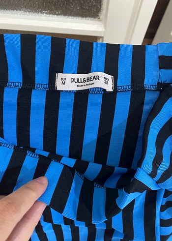 Mavi Siyah Çizgili Etek - Görsel 2