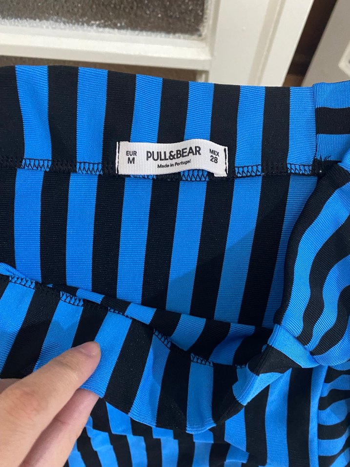 Mavi Siyah Çizgili Etek - Görsel 2