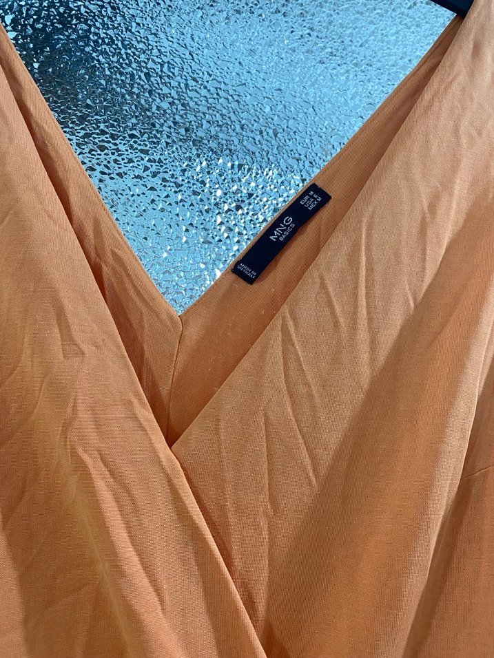 V Yaka Uzun Kadın Elbise - Görsel 2