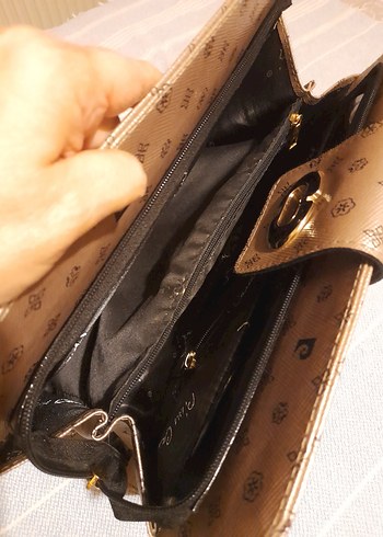 Klasik Bakır Renk  Parlak Deri Kadın Çanta - Görsel 9