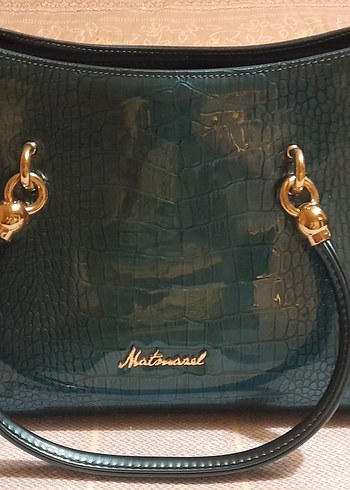 Klasik Yılan Derisi Desenli Gold Kadın Çanta - Görsel 2