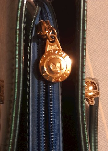 Klasik Yılan Derisi Desenli Gold Kadın Çanta - Görsel 7