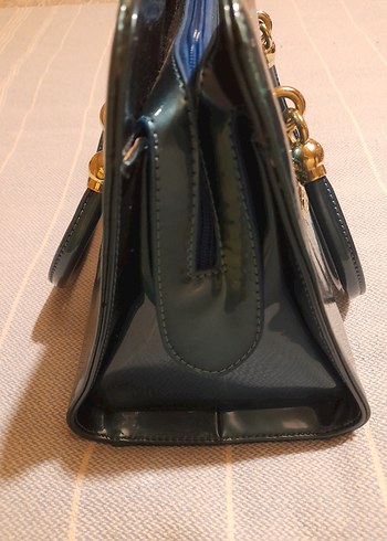 Klasik Yılan Derisi Desenli Gold Kadın Çanta - Görsel 5