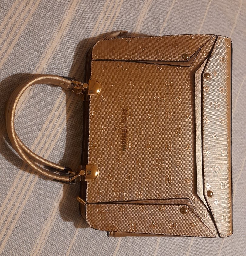 Parlak Gold Deri Kadın Çanta - Görsel 2