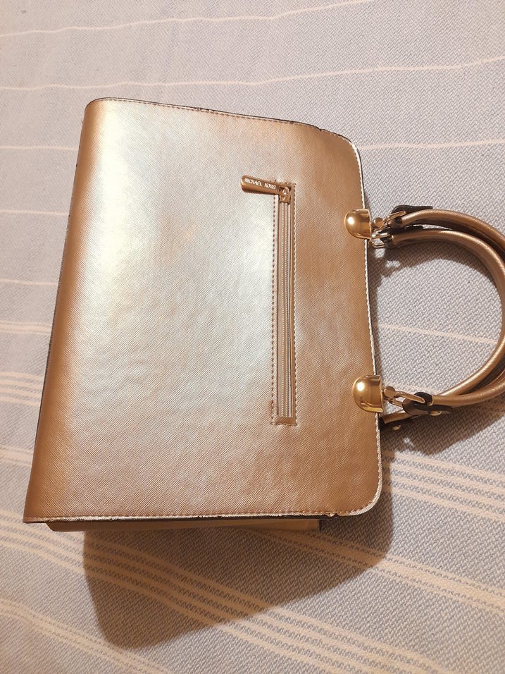 Parlak Gold Deri Kadın Çanta - Görsel 3