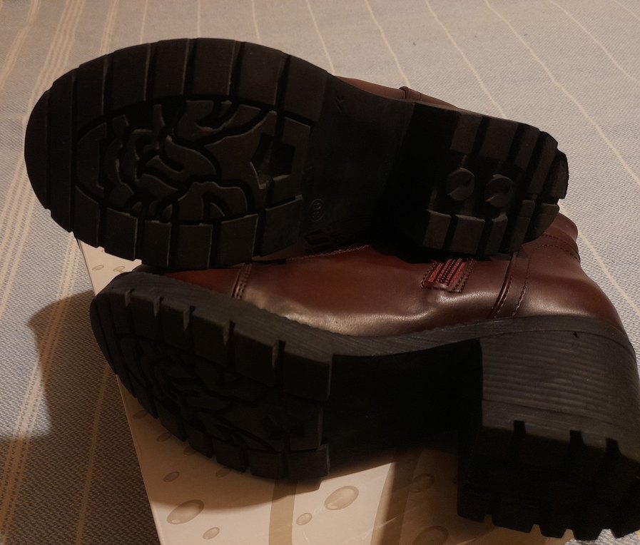 Bordo Deri Platform Topuklu Bot - Görsel 5