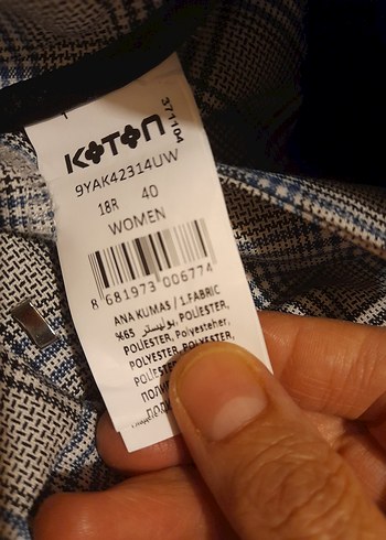 koton marka, kareli kadın pantalon - Görsel 2