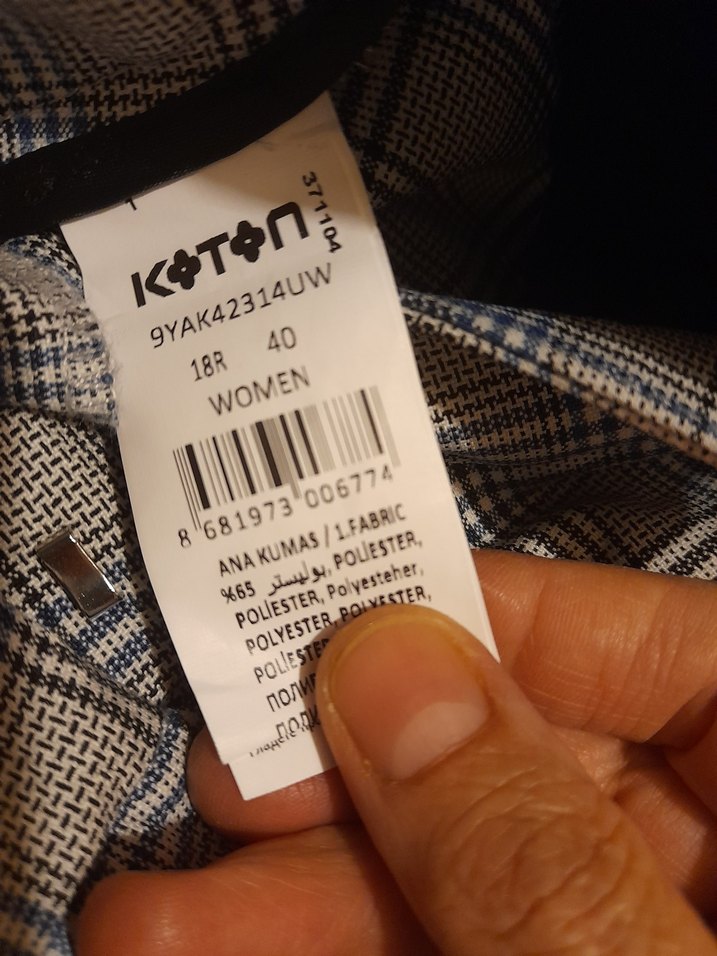 koton marka, kareli kadın pantalon - Görsel 2
