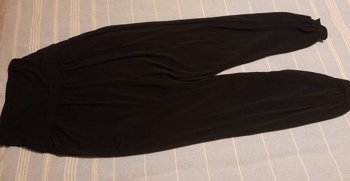 Siyah Drapeli Kadın Pantolon - Görsel 3