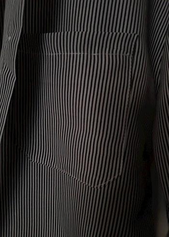 Düğmeli Çizgili Kadın Gömlek - Görsel 4