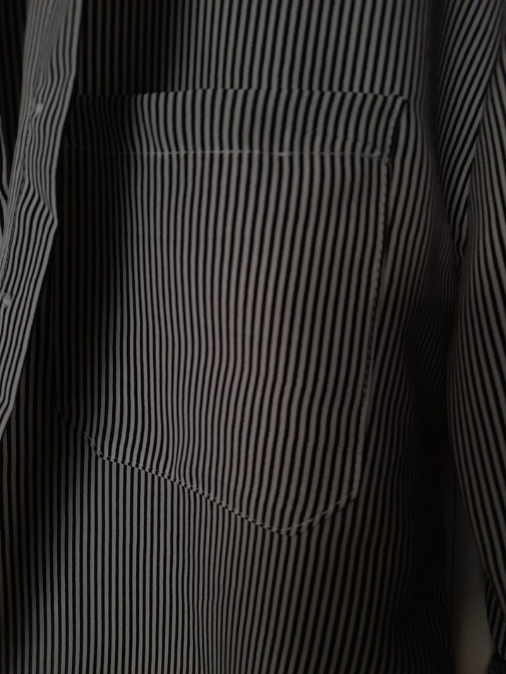 Düğmeli Çizgili Kadın Gömlek - Görsel 4