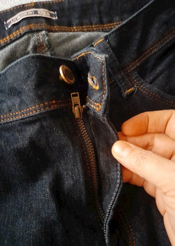 Kadın Siyah maxi Boy Denim Jean.Bol paça - Görsel 4