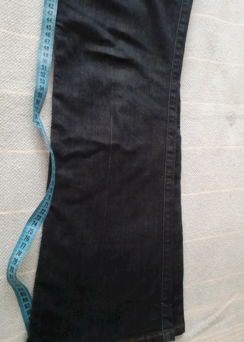 Kadın Siyah maxi Boy Denim Jean.Bol paça - Görsel 7