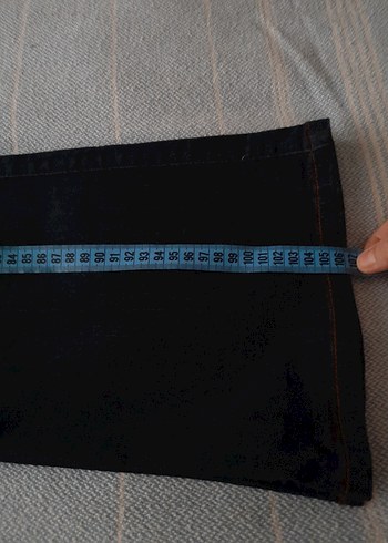 Kadın Siyah maxi Boy Denim Jean.Bol paça - Görsel 8