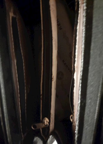 Klasik Siyah Parlak Yılan Desenli Deri Çanta - Görsel 8