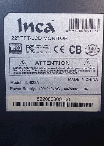 Arızalı İnca 22" Monitör (IL-822A) - Görsel 8