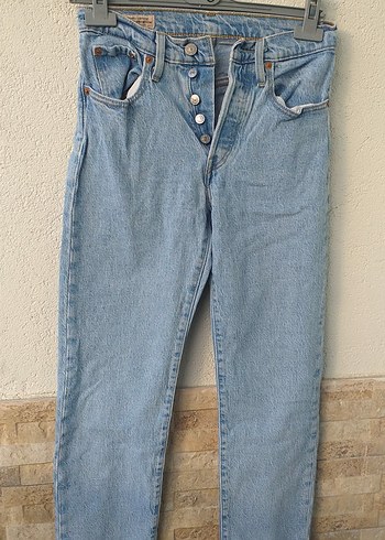 Levis Acik Mavi Yuksek Bel Denim Jean