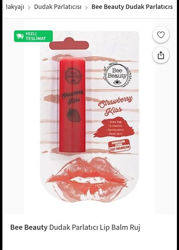 Bee Beauty Çilek Kokulu Dudak Parlatıcısı