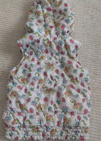 Kız Çocuk Kapüşonlu Baskılı Yelek - Görsel 3