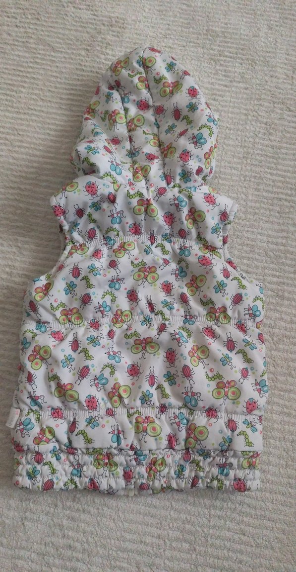 Kız Çocuk Kapüşonlu Baskılı Yelek - Görsel 3