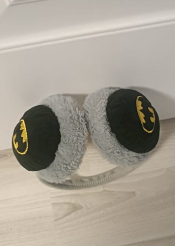 Batman Logolu Gri Peluş kulaklik - Görsel 5