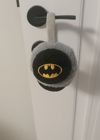 Batman Logolu Gri Peluş kulaklik - Görsel 2