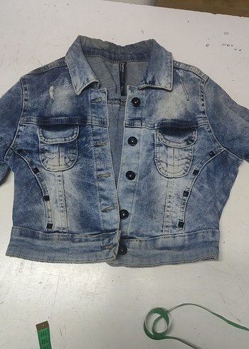 Diğer Acik Mavi Yikamali Denim Ceket