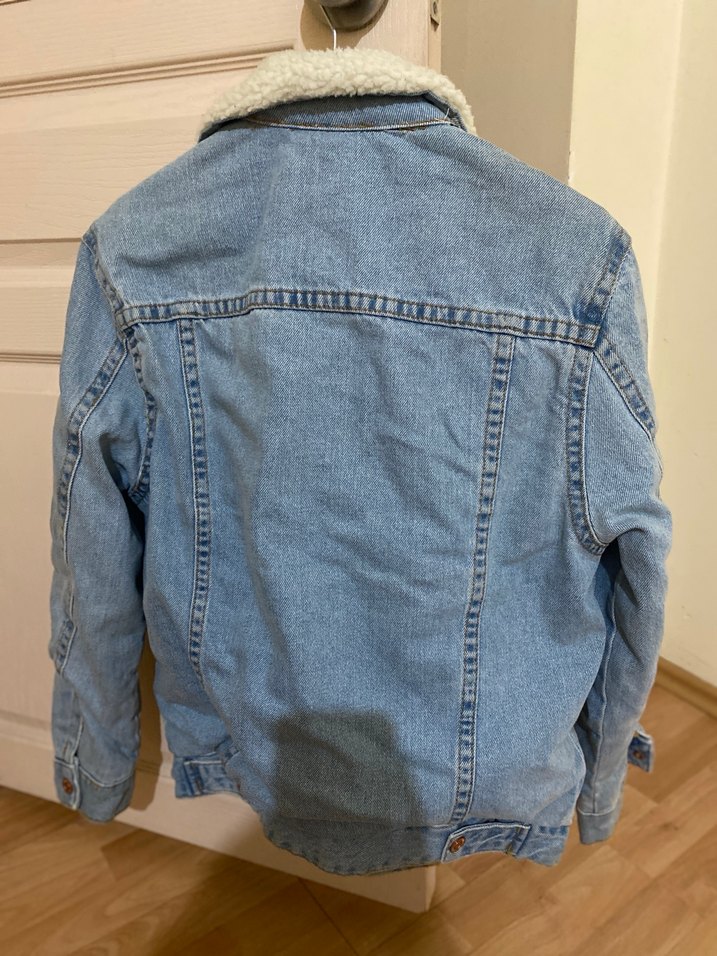 Düğmeli Kadın Kot Ceket, Rahat Kesim, Midi Boy - Görsel 3