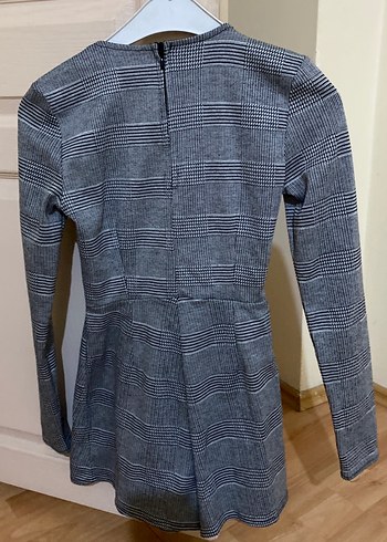 Gri Ekose Desenli Uzun Kollu Kadın Ceket elbise - Görsel 3