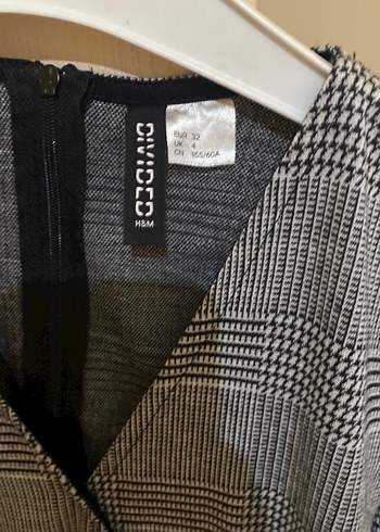 Gri Ekose Desenli Uzun Kollu Kadın Ceket elbise - Görsel 2