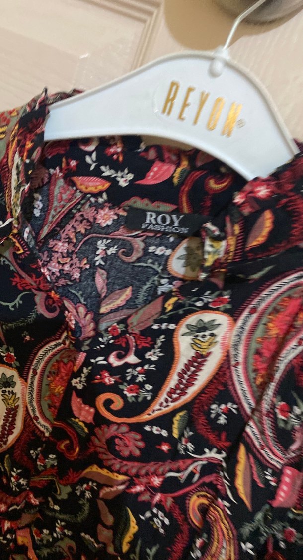 Bohem Desenli Uzun Kollu elbise - Görsel 2