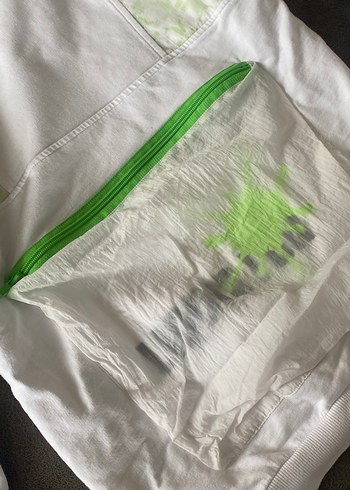11-12 Yaş Beden Erkek Çocuk Beyaz Kapüşonlu Fermuarlı Ceket