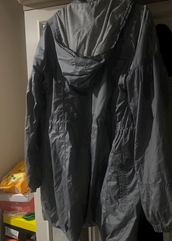 Gri Midi Boy Düğmeli kadın yağmurluk - Görsel 7