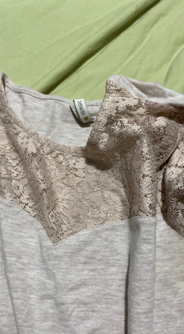 Dantel Detaylı Uzun Kollu Tişört - Görsel 2